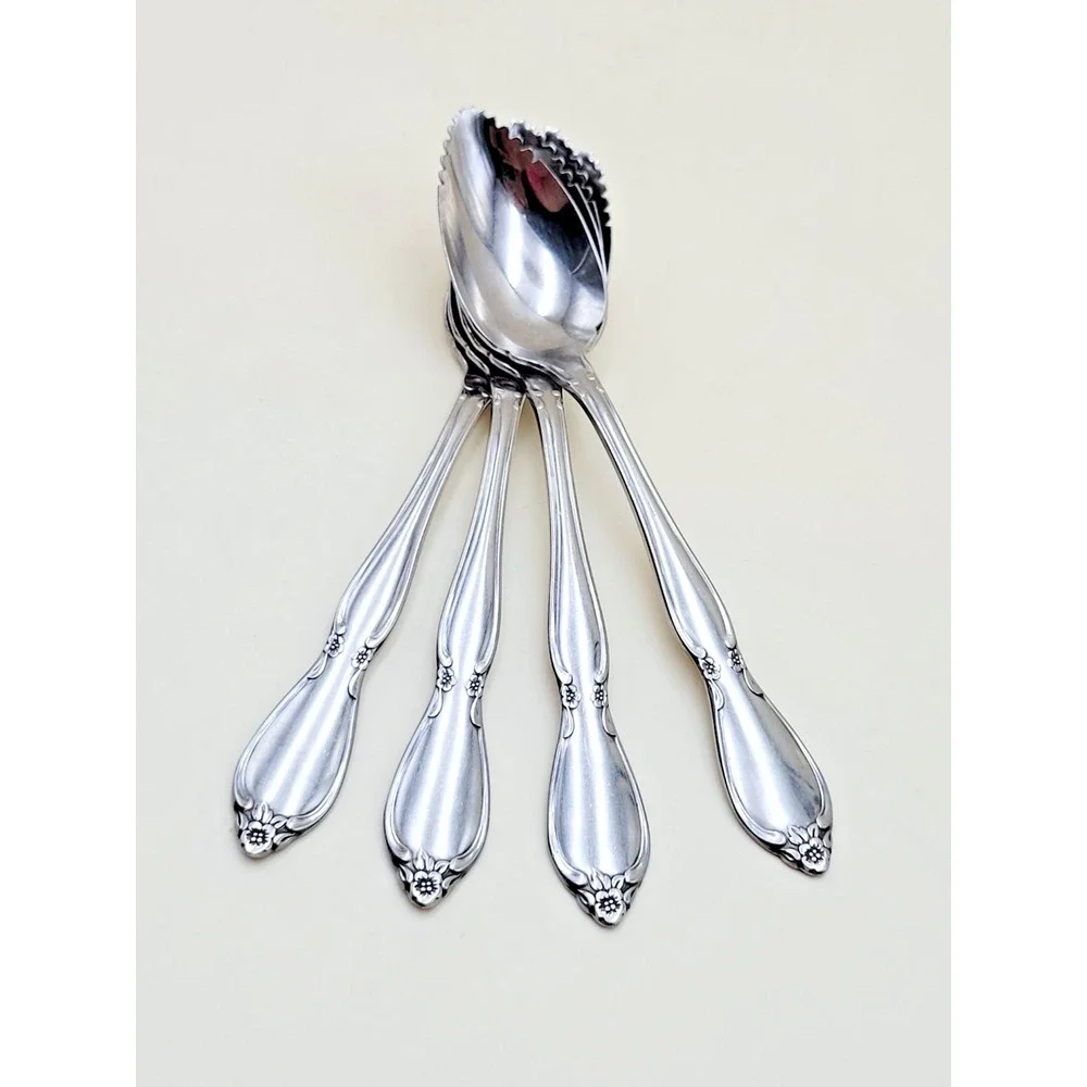 Oneida Chatelaine Fruit Spoons Grapefruit Stainless Steel Set of 4